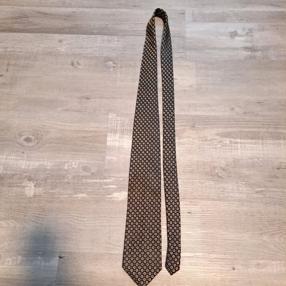 Valerio Garati Woven‎ Geometric Blue Tan Woven Polyester Tie